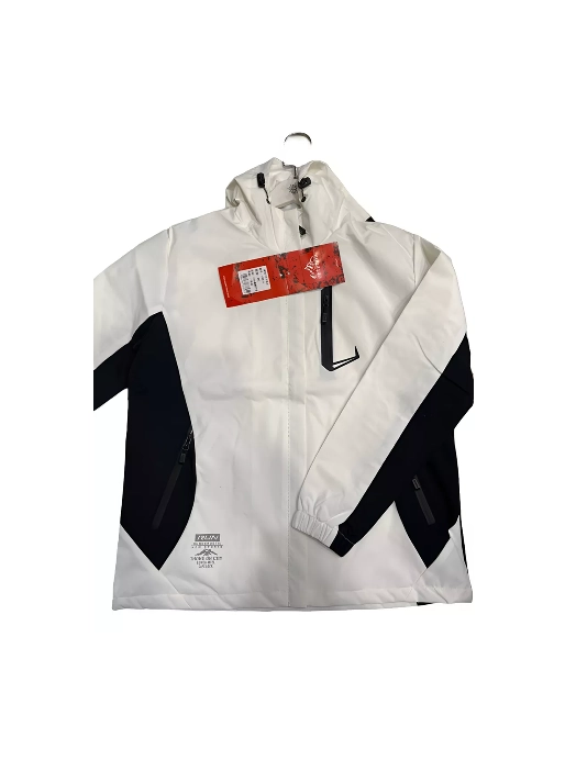 CHAQUETA CORTAVIENTO DEPORTIVA LIVIANA MICROPOLAR EN COLOR BLANCO, TALLA S - 1