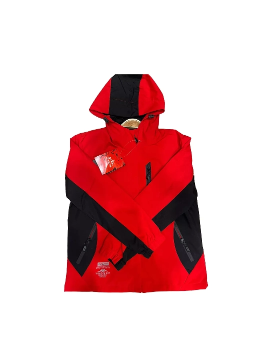 CHAQUETA CORTAVIENTO DEPORTIVA LIVIANA MICROPOLAR EN COLOR ROJO, TALLA S - 1