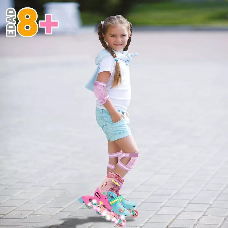 PATINES EN LINEA RUSH GIRL-2025 AJUSTABLES T 34-37, ROSADO - 4
