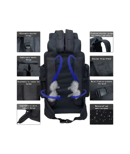 MOCHILA DE CAMPAÑA 80L COLOR EN COLOR NEGRO - 6