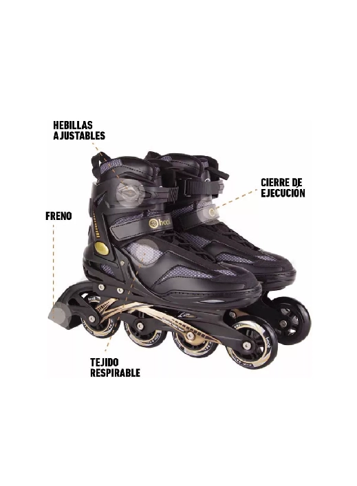 PATIN EN LINEA HIT GOLD TALLA 46, EN COLOR NEGRO - 4