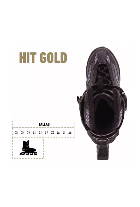 PATIN EN LINEA HIT GOLD TALLA 46, EN COLOR NEGRO - 6