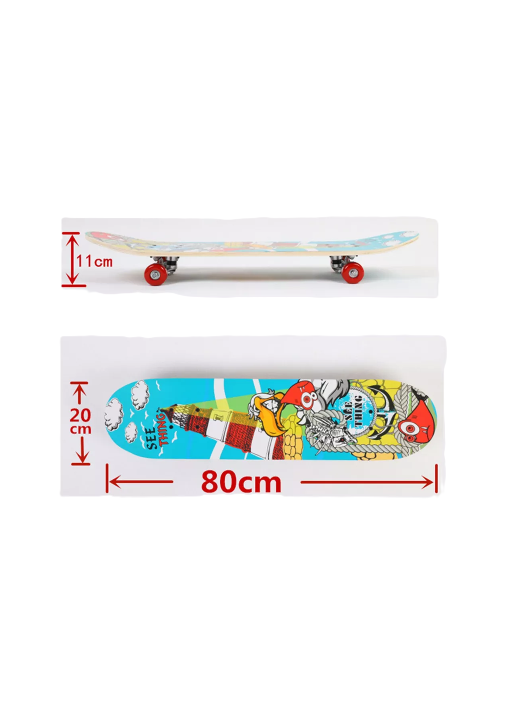 TABLA SKATE MADERA SKATE NATION 7 LAMINAS 32'', NEGRO - 2