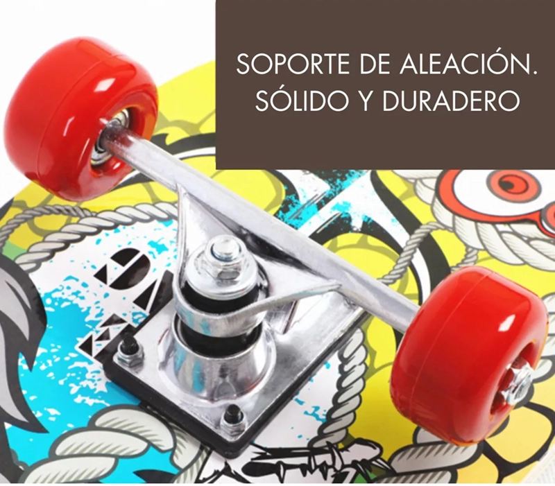 TABLA SKATE MADERA SKATE NATION 7 LAMINAS 32'', NEGRO - 4
