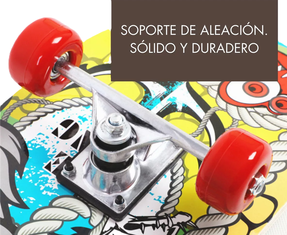 TABLA SKATE MADERA FUEGO 7 LAMINAS 32'', NEGRO - 4