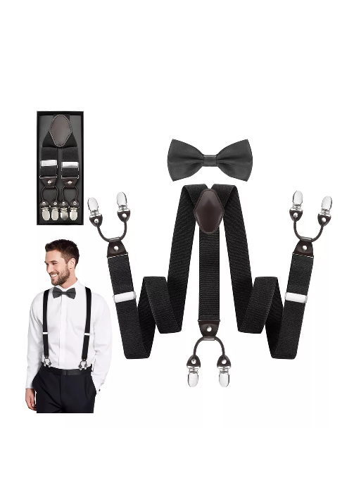 SUSPENSOR HUMITA EN CAJA TIRANTES HOMBRE AJUSTABLE ELASTICO, EN COLOR NEGRO - 3