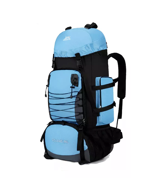 MOCHILA 90L CAMPING OUTDOOR TREKKING COLOR CELESTE - 1