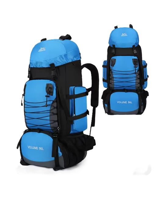 MOCHILA 90L CAMPING OUTDOOR TREKKING COLOR CELESTE - 2