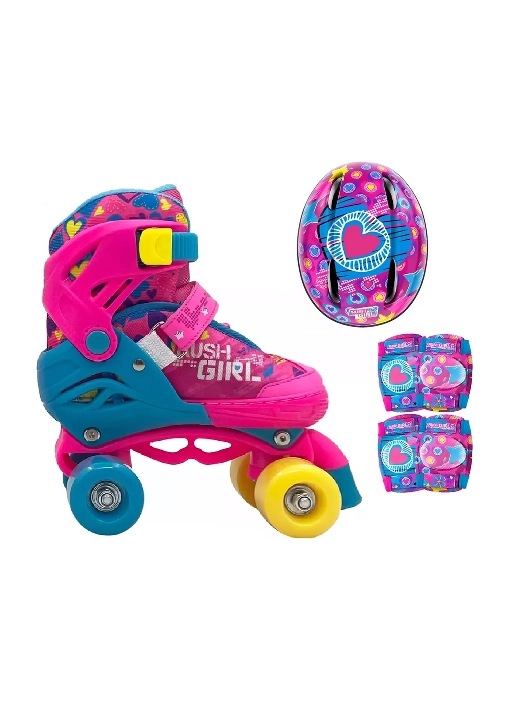 PATINES AJUSTABLES T 30-33 + PROTECCIONES, ROSADO - 2