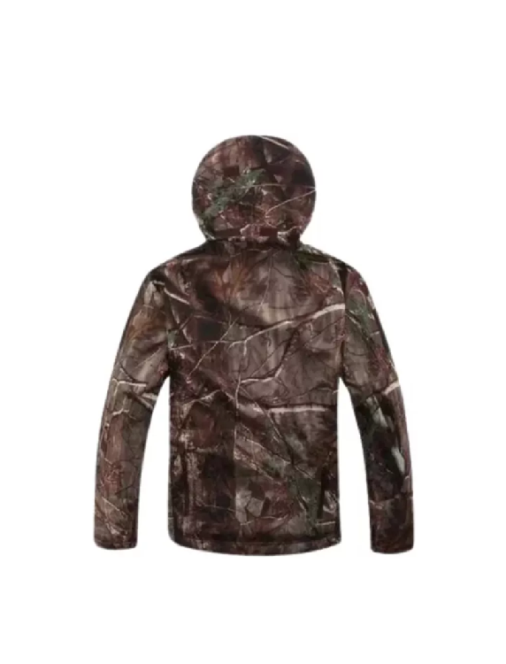 CHAQUETA SOFTSHELL TACTICA MILITAR CON CAPUCHA IMPERMEABLE, TALLA XL - 2