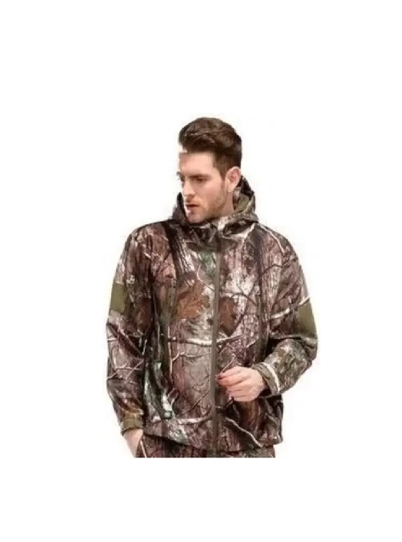 CHAQUETA SOFTSHELL TACTICA MILITAR CON CAPUCHA IMPERMEABLE, TALLA XL - 3