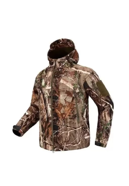 CHAQUETA SOFTSHELL TACTICA MILITAR CON CAPUCHA IMPERMEABLE, TALLA XL - 4