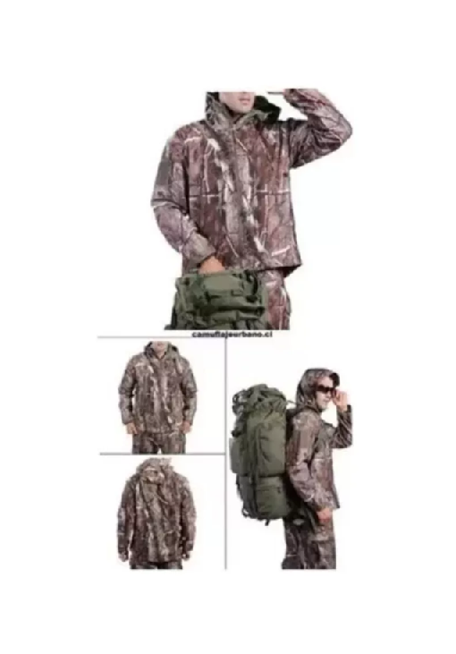 CHAQUETA SOFTSHELL TACTICA MILITAR CON CAPUCHA IMPERMEABLE, TALLA XL - 5