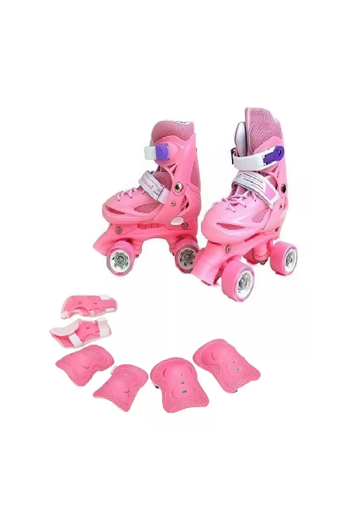PATIN 4 RUEDAS + SET PROTECCION TALLA 29-32, ROSADO - 3