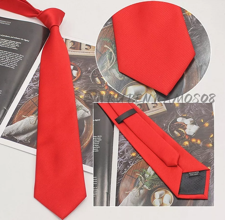 CORBATA TRAJE DE VESTIR, EN COLOR ROJO - 5
