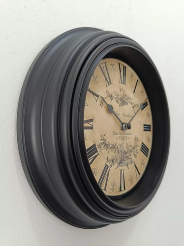 RELOJ DE PARED 61.8X24.7X25.5 CM, ELEMENTAL, EN COLOR CAFE - 2