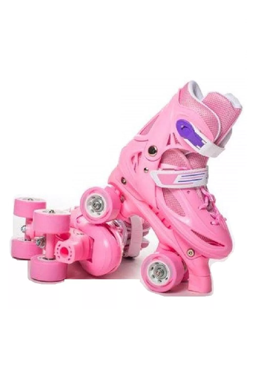 PATIN 4 RUEDAS + SET PROTECCION TALLA 25-28, ROSADO - 2