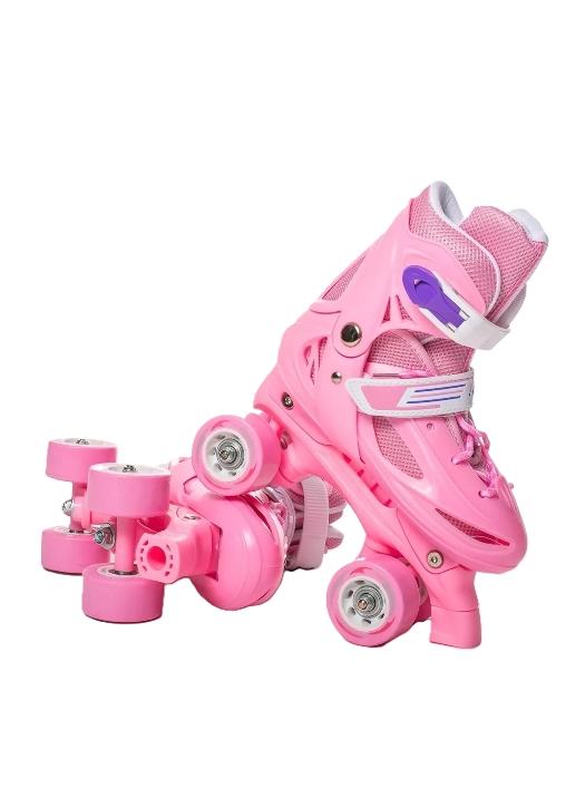 PATIN 4 RUEDAS + SET PROTECCION TALLA 25-28, ROSADO - 4