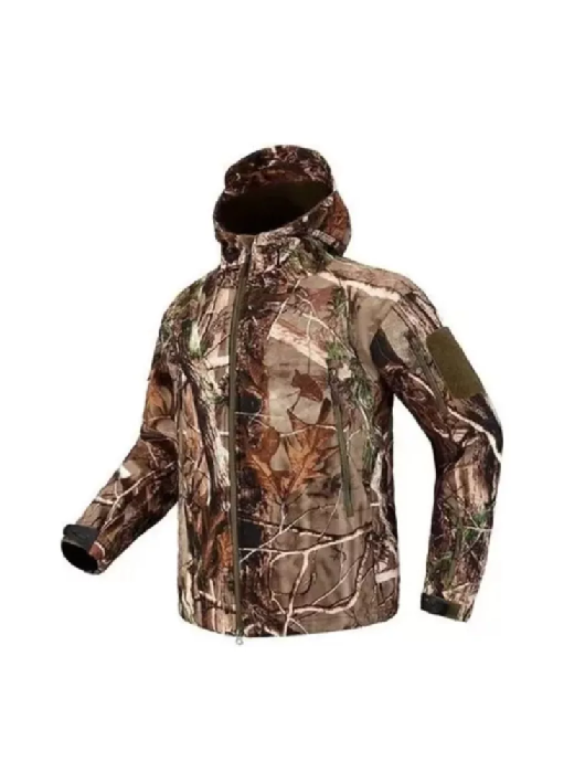 CHAQUETA SOFTSHELL TÁCTICA MILITAR CON CAPUCHA IMPERMEABLE, TALLA XXXL - 2