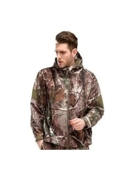 CHAQUETA SOFTSHELL TÁCTICA MILITAR CON CAPUCHA IMPERMEABLE, TALLA XXXL - 4