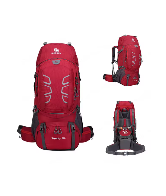 MOCHILA IMPERMEABLE 60L COLOR EN COLOR ROJO - 2