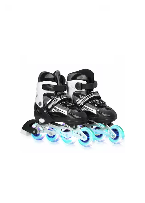 PATINES EN LINEA ROLLERS AJUSTABLES TALLA 35-38, EN COLOR NEGRO - 2