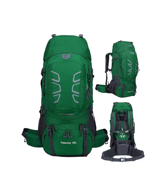 MOCHILA IMPERMEABLE 60L COLOR VERDE - 2
