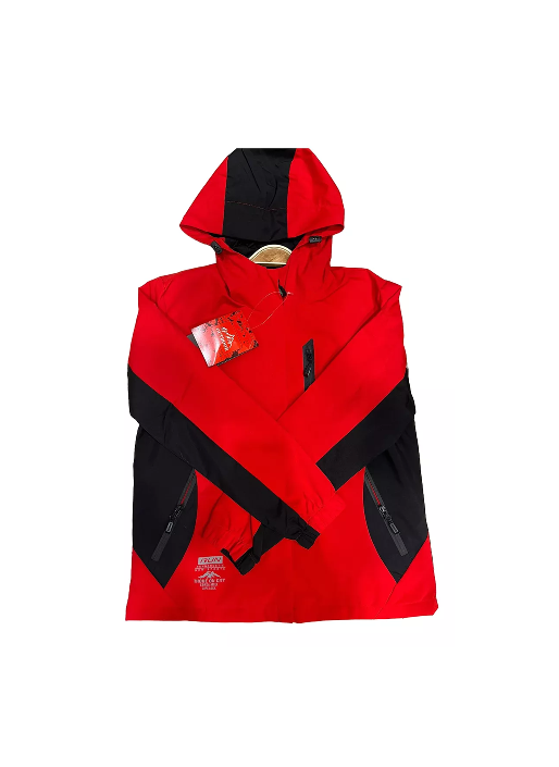 CHAQUETA CORTAVIENTO DEPORTIVA LIVIANA MICROPOLAR EN COLOR ROJO, TALLA M - 1