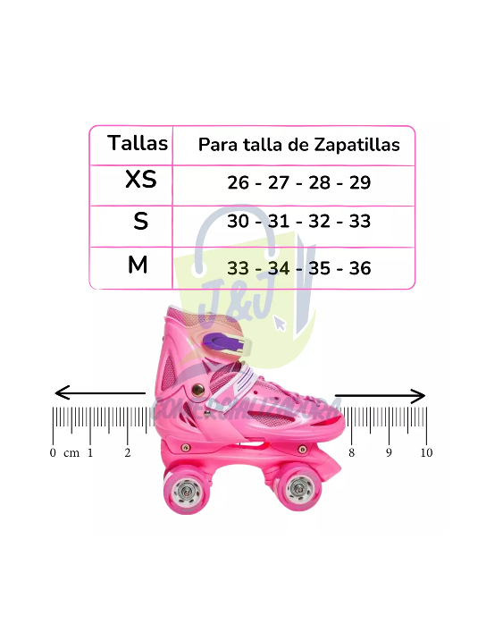 PATINES ROLLERS NIÑA MAS PROTECTORES Y CASCO TALLA M 25-29, ROSADO - 5