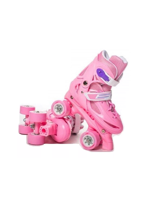 PATIN 4 RUEDAS + SET PROTECCION TALLA 33-36, ROSADO - 4