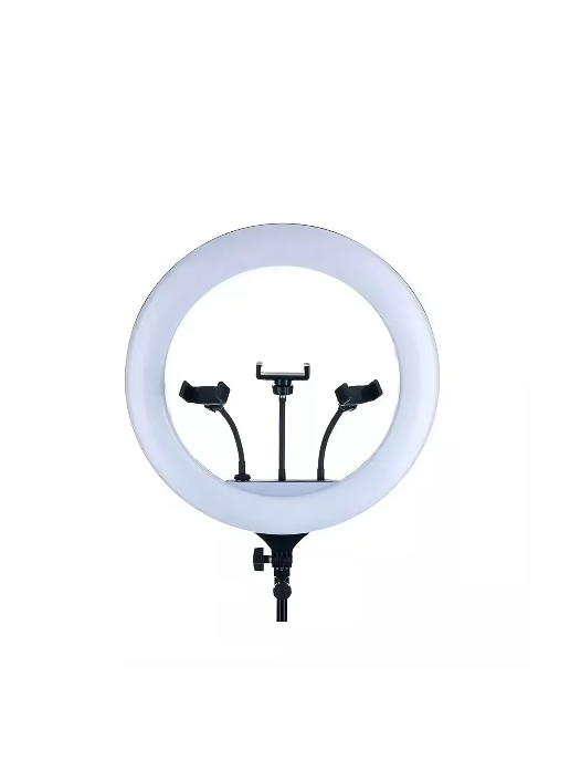 GENÉRICO ARO DE LUZ LED 56CM PROFESIONAL CON TRÍPODE 2.10M Y CONTROL REMOTO, ESTRUCTURA NEGRA