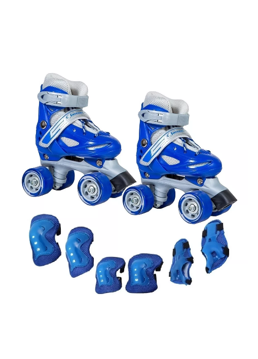 PATIN 4 RUEDAS + SET PROTECCION TALLA 29-32, AZUL - 2