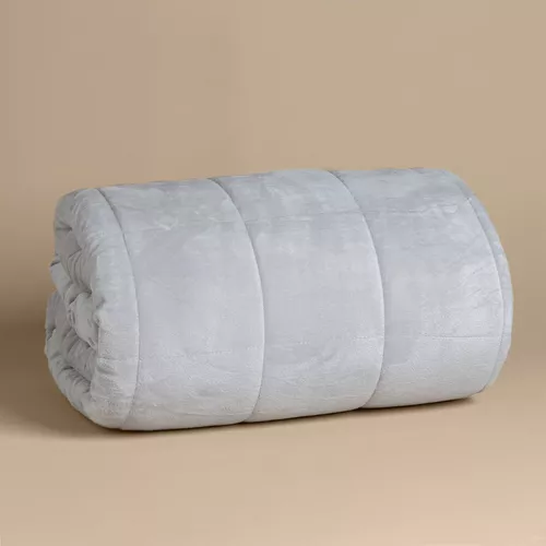 CUBRECAMA QUILT CHIPORRO SHERPA KING REVERSIBLE, COLOR GRIS - 8