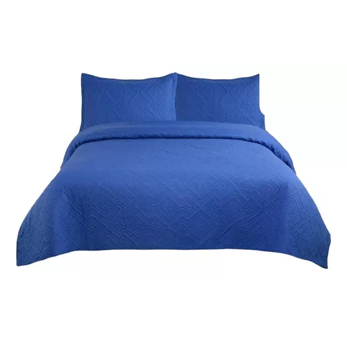 CUBRECAMA DE VERANO 1.5 PLAZAS + 1 FUNDA COBERTOR, COLOR AZUL - 2