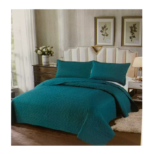 CUBRECAMA DE VERANO 1.5 PLAZAS + 1 FUNDA COBERTOR, COLOR TURQUESA - 1