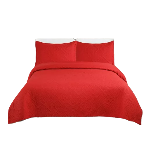 CUBRECAMA DE VERANO 1.5 PLAZAS + 1 FUNDA COBERTOR, COLOR EN COLOR ROJO - 2