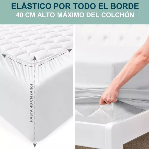 SÁBANAS 300 HILOS, 1.5 PLAZAS + FUNDA ALMOHADA, COLOR EN COLOR NEGRO - 7