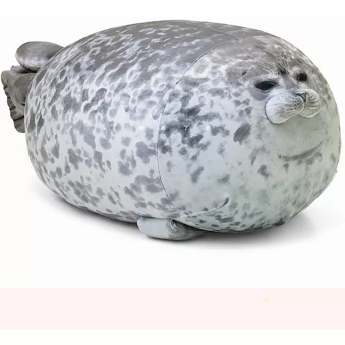 PELUCHE DE FOCA GUATONA, BONITA, CÓMODA Y SUAVE, 30 CM, COLOR GRIS - 1