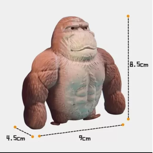 JUGUETE ANTIESTRÉS SQUISHY, GORILA PEQUEÑO, GORILA TIKTOK, 9 CM - 3