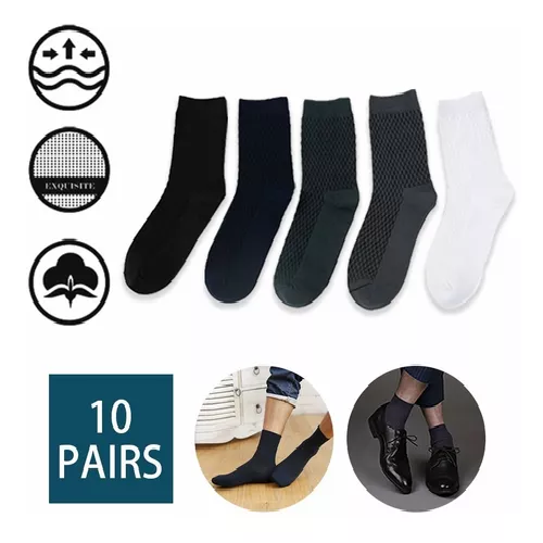 CALCETAS DEPORTIVAS PARA HOMBRE, 100% ALGODÓN, PACK DE 10 PARES, COLOR NEGRO - 2