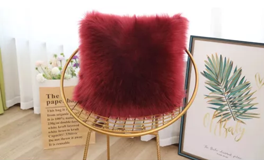 FUNDAS DE COJÍN PELUDITAS 45X45 CM COLOR BURDEOS - 2