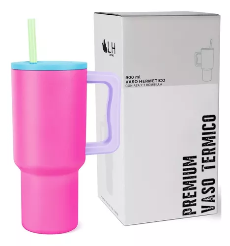 VASO TÉRMICO MUG LH 900 LT, ACERO INOXIDABLE, FUCSIA - 1