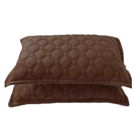 FUNDAS DE ALMOHADAS CON DISEÑO GAMUZA 50X75 CM COLOR EN COLOR CAFE - 1