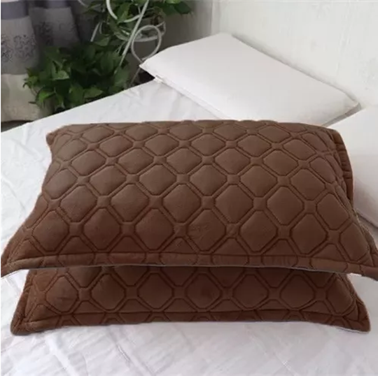 FUNDAS DE ALMOHADAS CON DISEÑO GAMUZA 50X75 CM COLOR EN COLOR CAFE - 2
