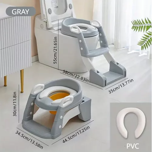 PELELA ASIENTO ADAPTADOR CON ESCALERA PARA INODORO WC, 3 EN 1 PARA NIÑOS - 2