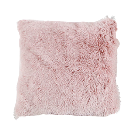 FUNDAS DE COJÍN PELUDITAS 45X45 CM COLOR ROSA - 1