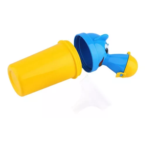 URINARIO INFANTIL PORTÁTIL PARA NIÑOS, IDEAL PARA VIAJES Y SALIDAS, TIPO BOTELLA, COLOR AMARILLO - 1