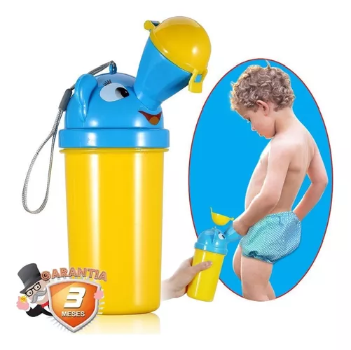 URINARIO INFANTIL PORTÁTIL PARA NIÑOS, IDEAL PARA VIAJES Y SALIDAS, TIPO BOTELLA, COLOR AMARILLO - 3