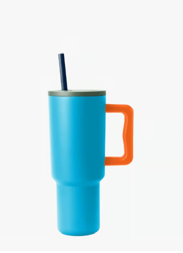 VASO TÉRMICO MUG, 900 LT, ACERO INOXIDABLE, COLOR AZUL - 1