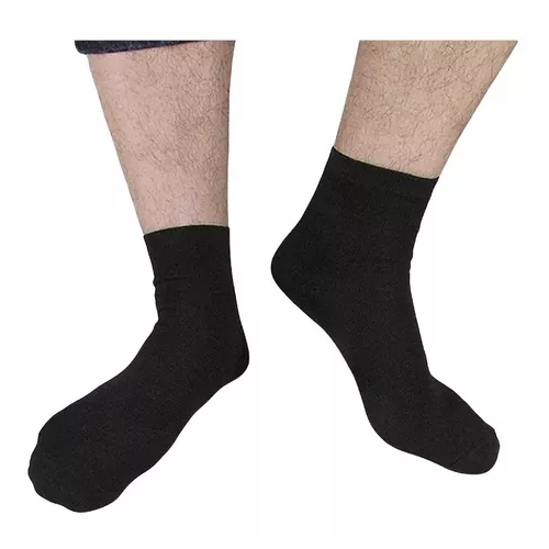 PACK DE 12 PARES DE CALCETINES LARGOS NEGROS, LISOS, DE BAMBÚ, TALLA 39-44 - 2